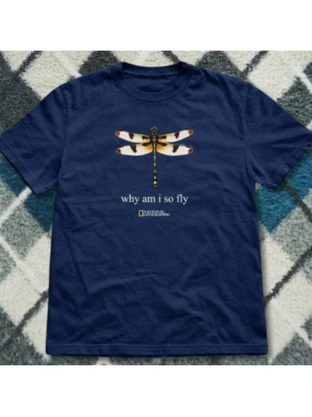 National Geographic Dragonfly Tee Why Am I So Fly Insects navy shirt